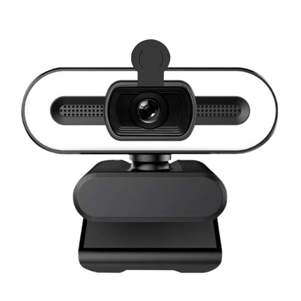 4K Webcam for PC with Light Computer Camera with Built-in Microphone Plug & Play USB Webcam