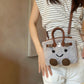 Cartoon Trending Face Birkin-Inspired Plush Handbag