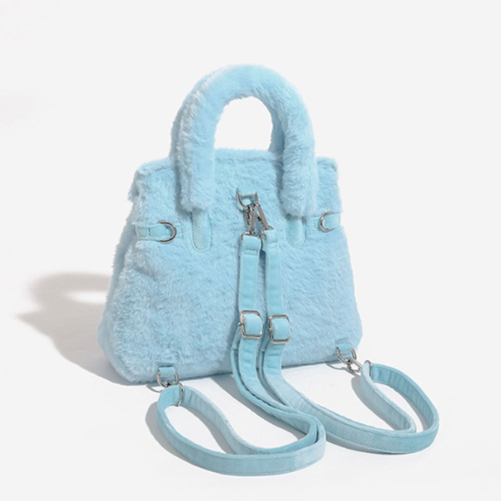 3 In 1 Cute Face Birkin-Inspired Plush Backpack