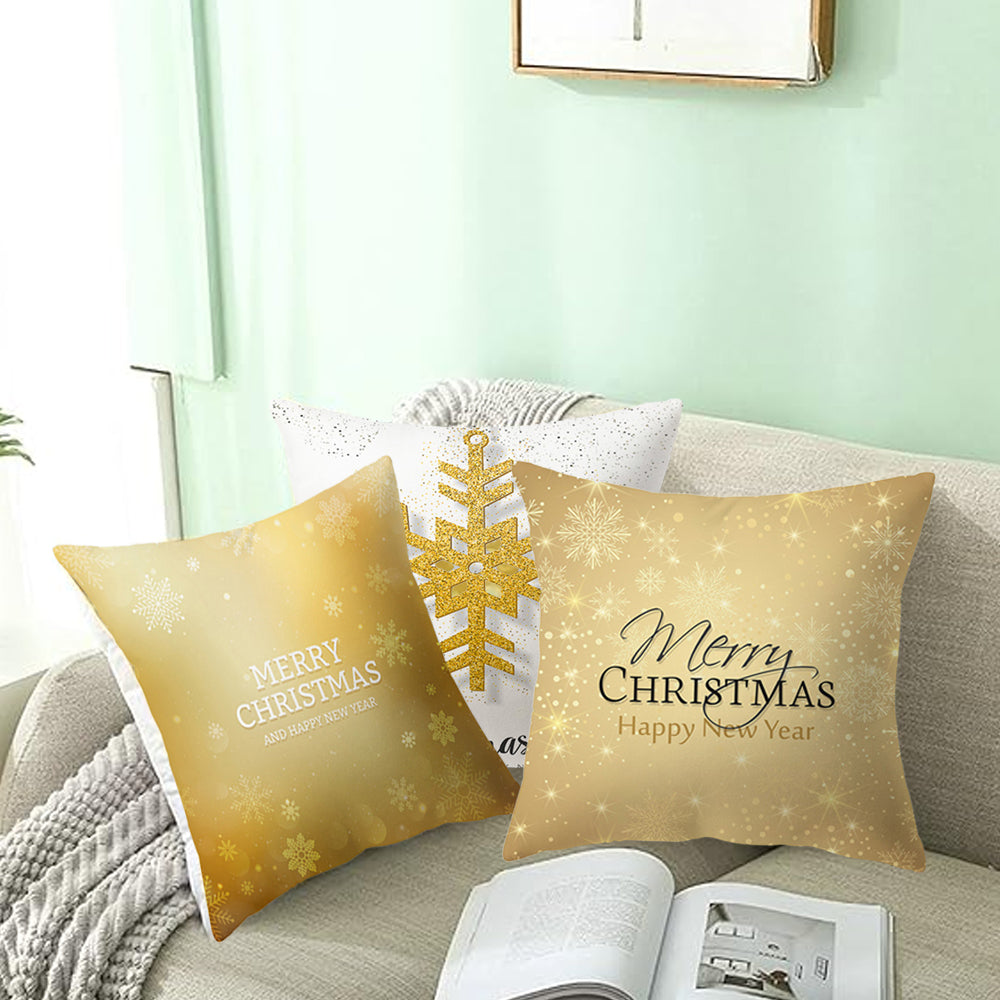 4Pcs Christmas Print Pillowcase For Home Decor-Style 1