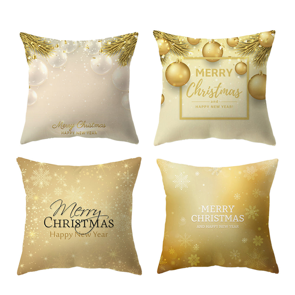 4Pcs Christmas Print Pillowcase For Home Decor-Style 1