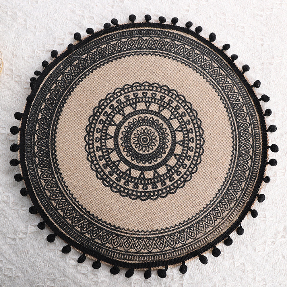 2Pcs Jute Woven Round Tableware Mat Table Mat for Dining Room Kitchen Table Decor