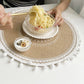 2Pcs Jute Woven Round Tableware Mat Table Mat for Dining Room Kitchen Table Decor