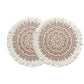 2Pcs Jute Woven Round Tableware Mat Table Mat for Dining Room Kitchen Table Decor