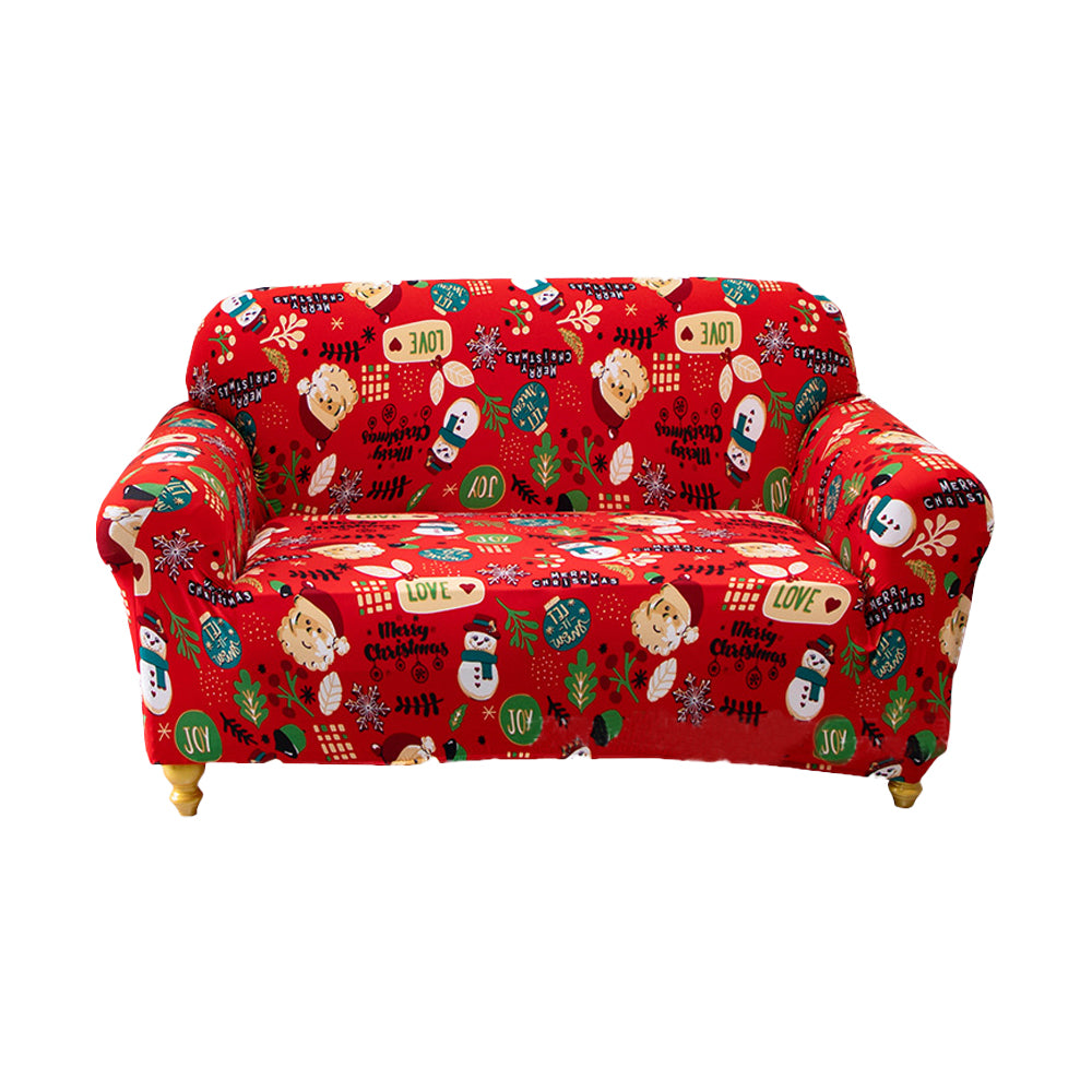 Christmas Theme Elastic Sofa Cover Couch Cover-Snowman