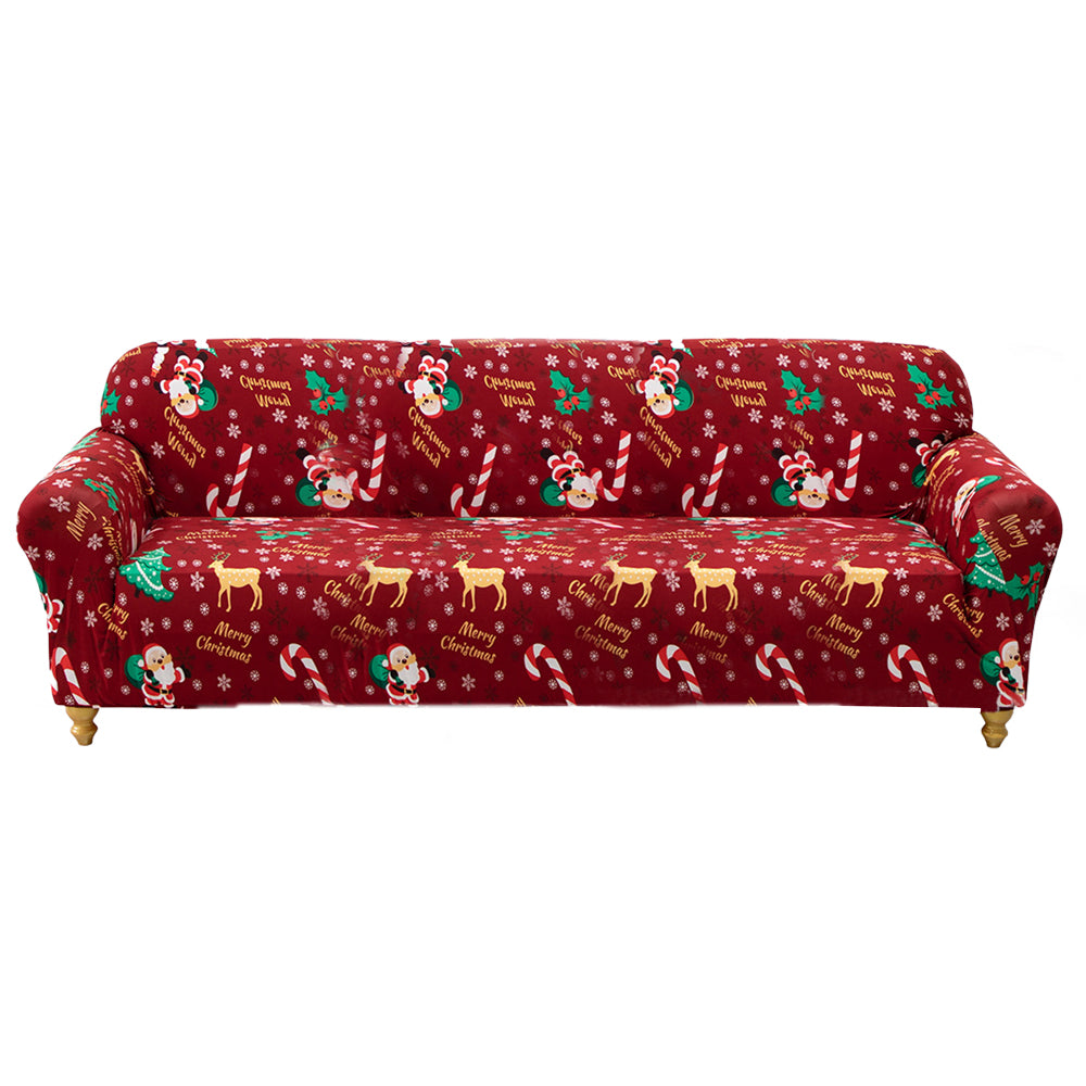 Christmas Theme Elastic Sofa Cover Couch Cover-Santa Calus