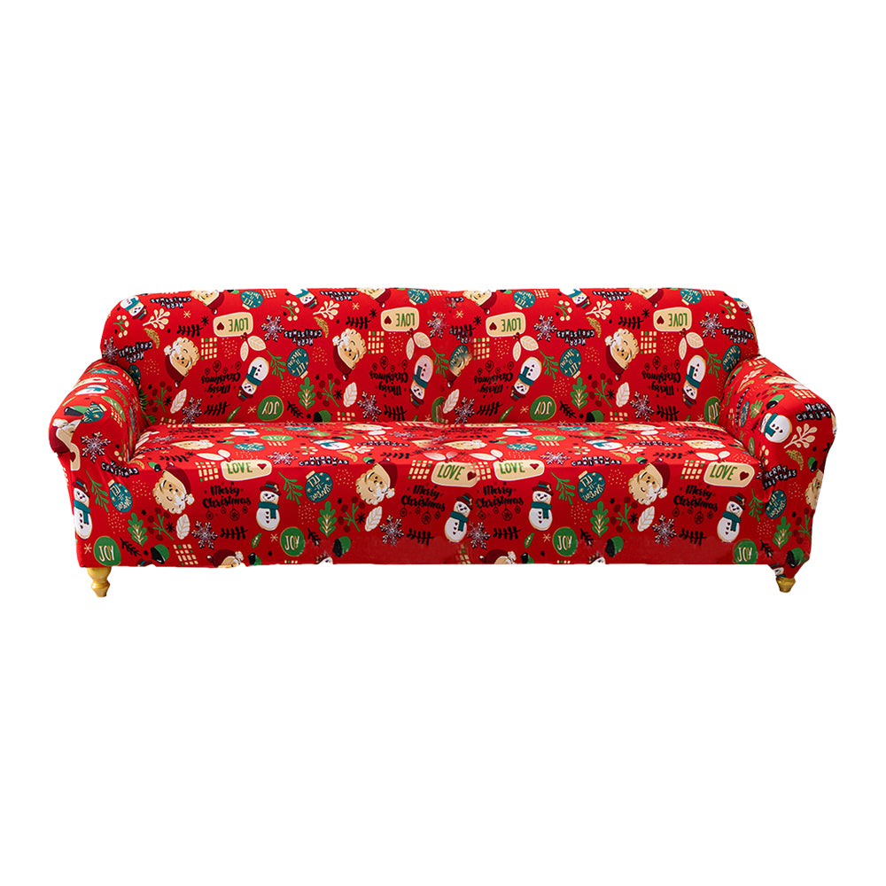 Christmas Theme Elastic Sofa Cover Couch Cover-Snowman