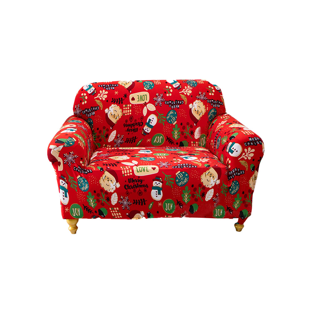 Christmas Theme Elastic Sofa Cover Couch Cover-Snowman