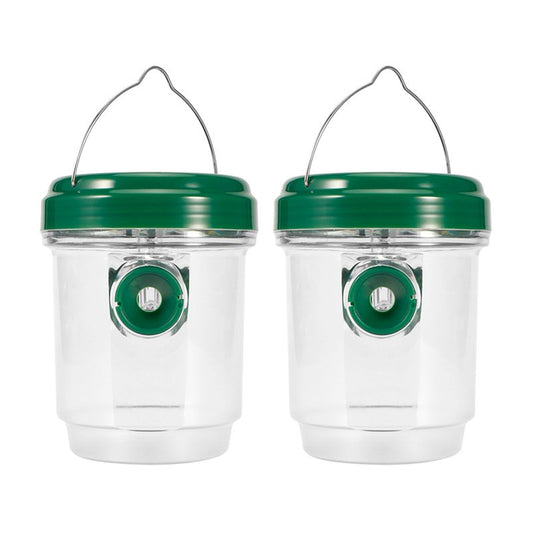 2pcs Solar Wasp Trap with Light Outdoor Hanging for Hunting Wasps Bees Insects