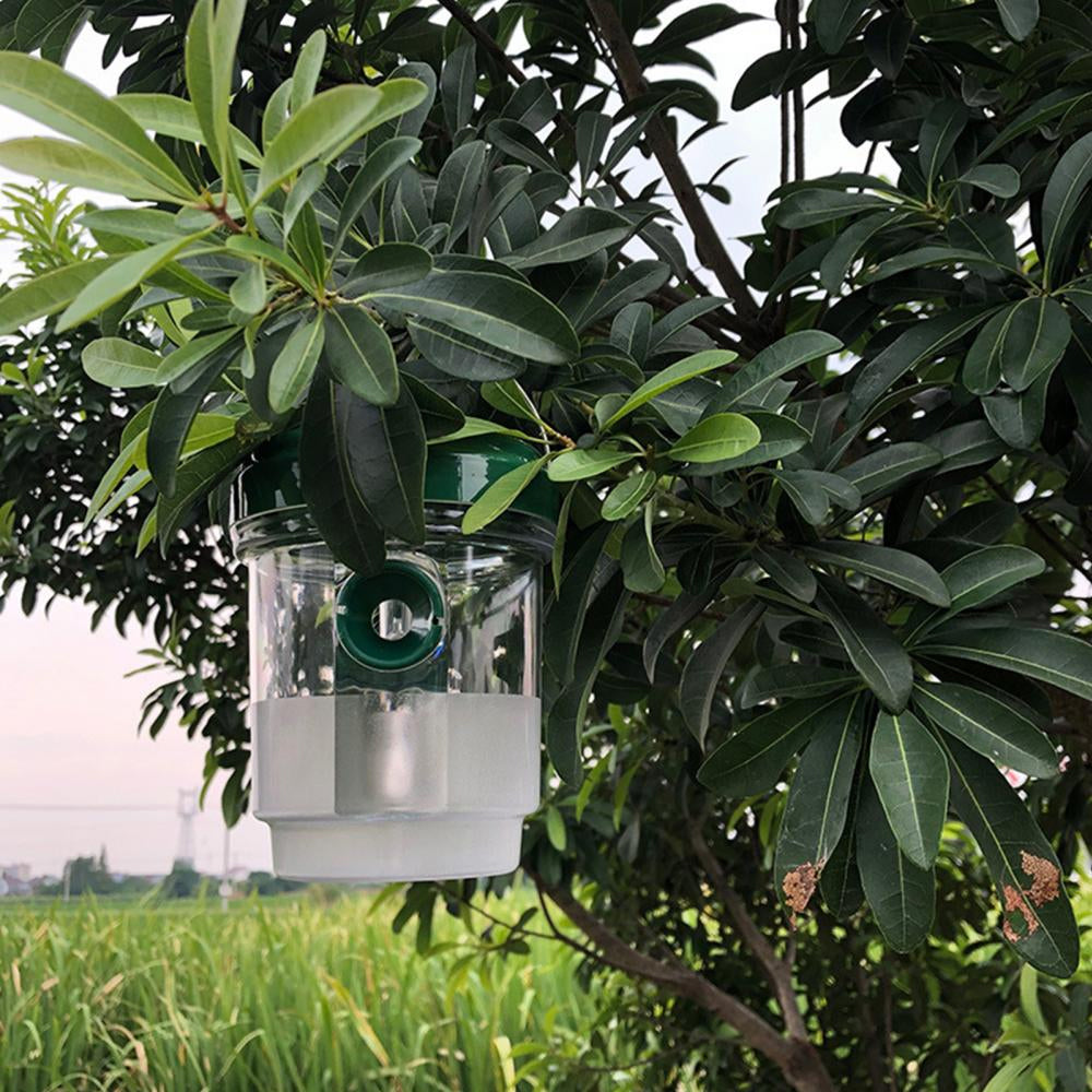 2pcs Solar Wasp Trap with Light Outdoor Hanging for Hunting Wasps Bees Insects