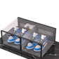 4PCs Clear Plastic Stackable Shoe Storage Boxes with Adsorbable Iron Door