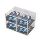 4PCs Clear Plastic Stackable Shoe Storage Boxes with Adsorbable Iron Door