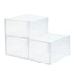 4PCs Clear Plastic Stackable Shoe Storage Boxes with Adsorbable Iron Door