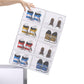 4PCs Clear Plastic Stackable Shoe Storage Boxes with Adsorbable Iron Door