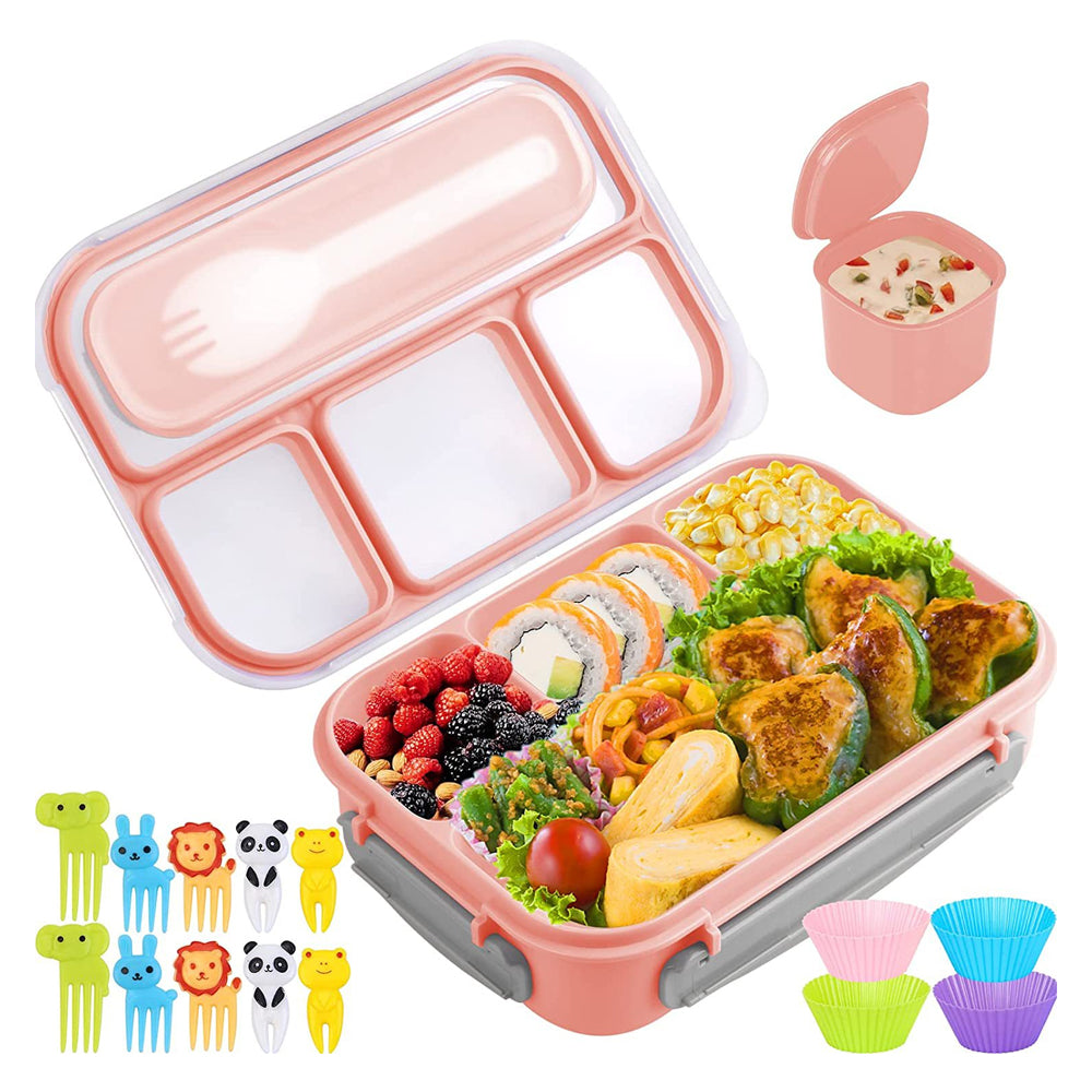 4 Compartments Bento Lunch Box Food Storage Containers Microwave Security Bento Boxes