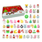 Christmas 24 Days Countdown Advent Calendar Rubber Toys Kids Gift