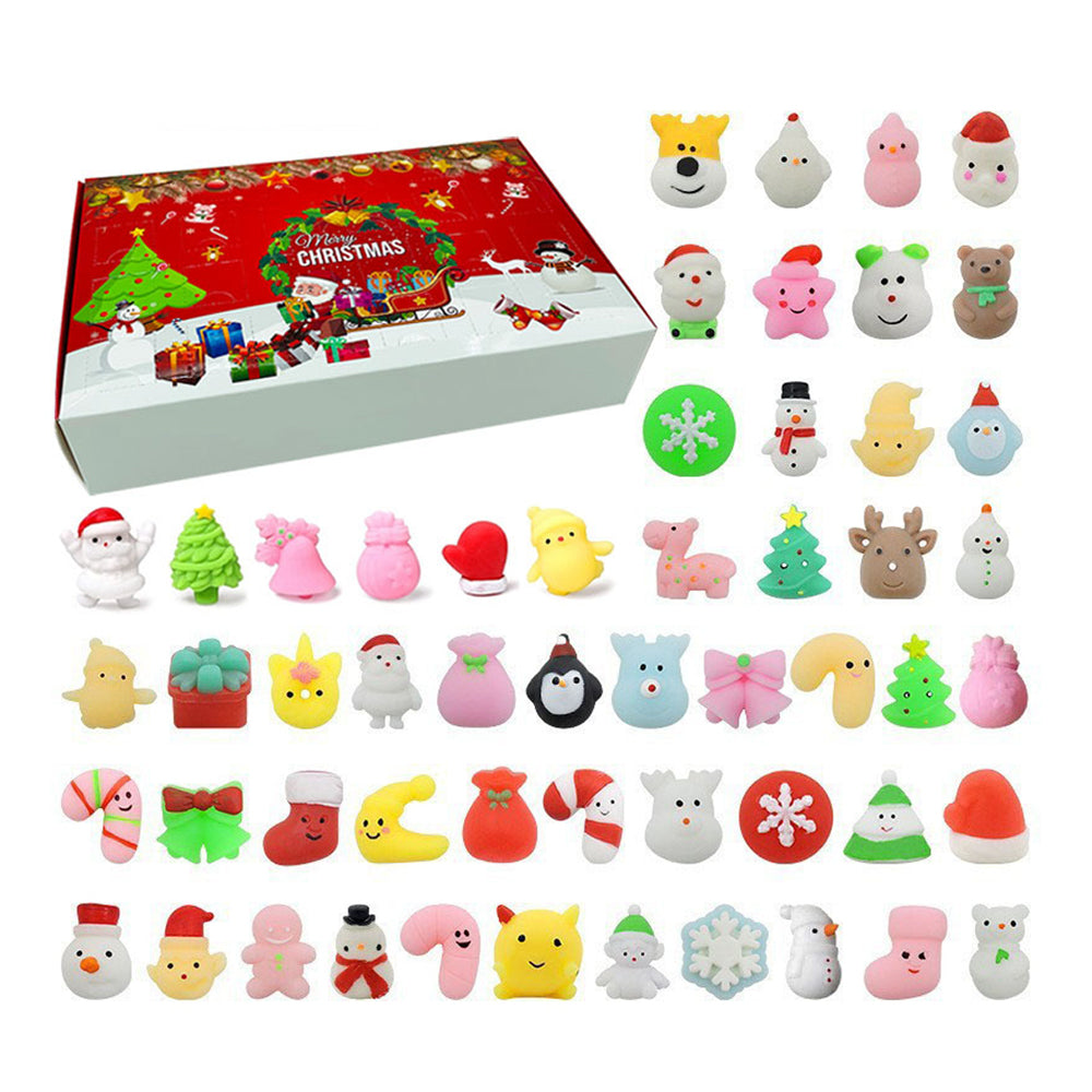 Christmas 24 Days Countdown Advent Calendar Rubber Toys Kids Gift