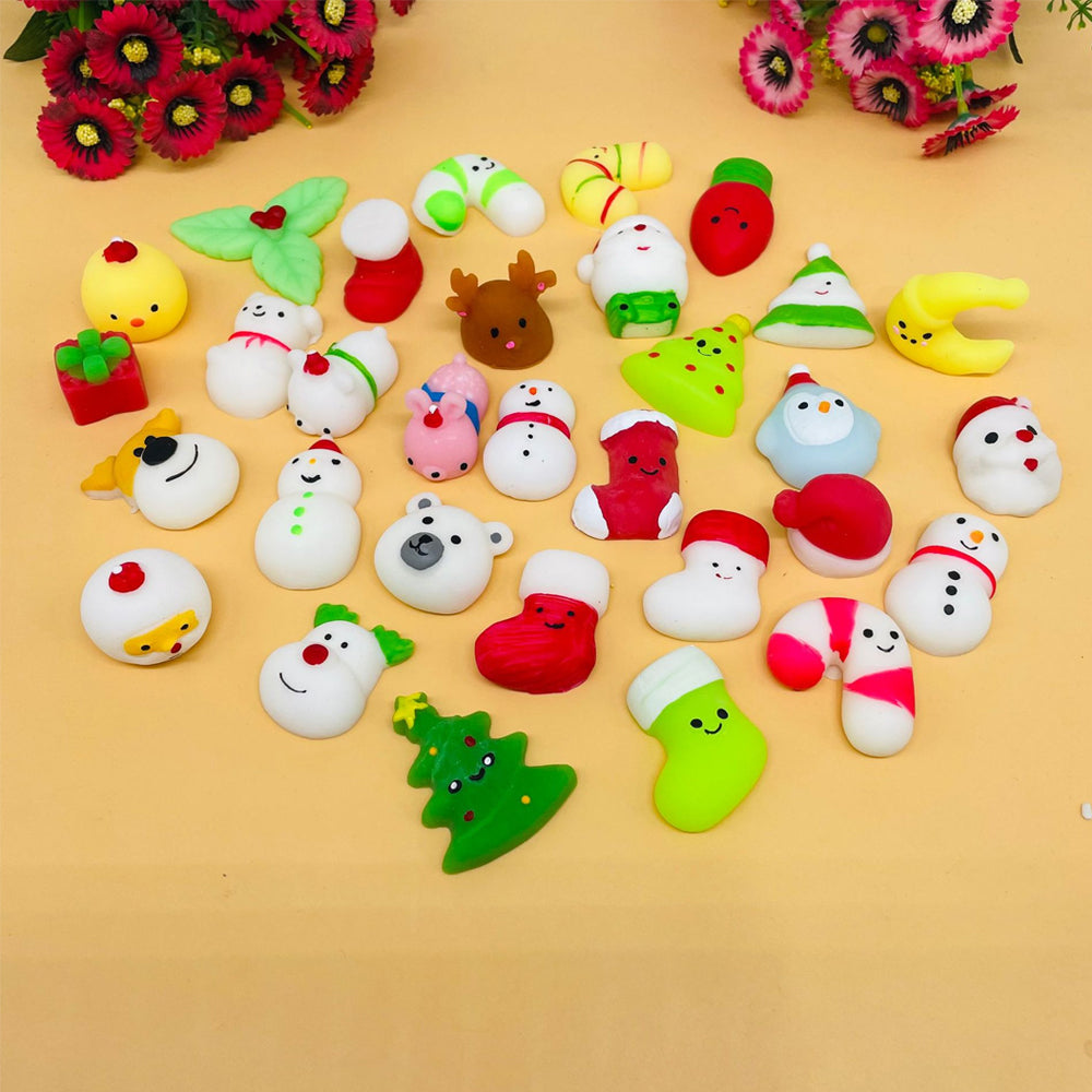 Christmas 24 Days Countdown Advent Calendar Rubber Toys Kids Gift