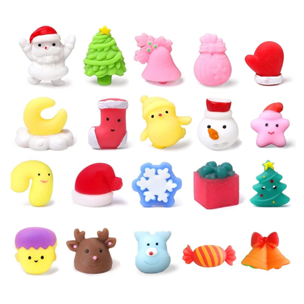 Christmas 24 Days Countdown Advent Calendar Rubber Toys Kids Gift
