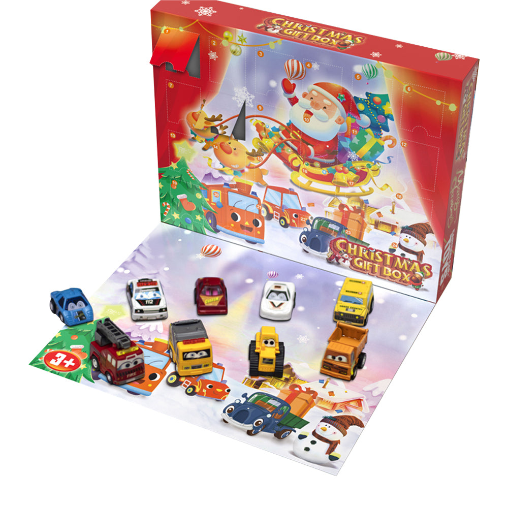 Christmas Advent Calendar Toys with Cars Set for Kids