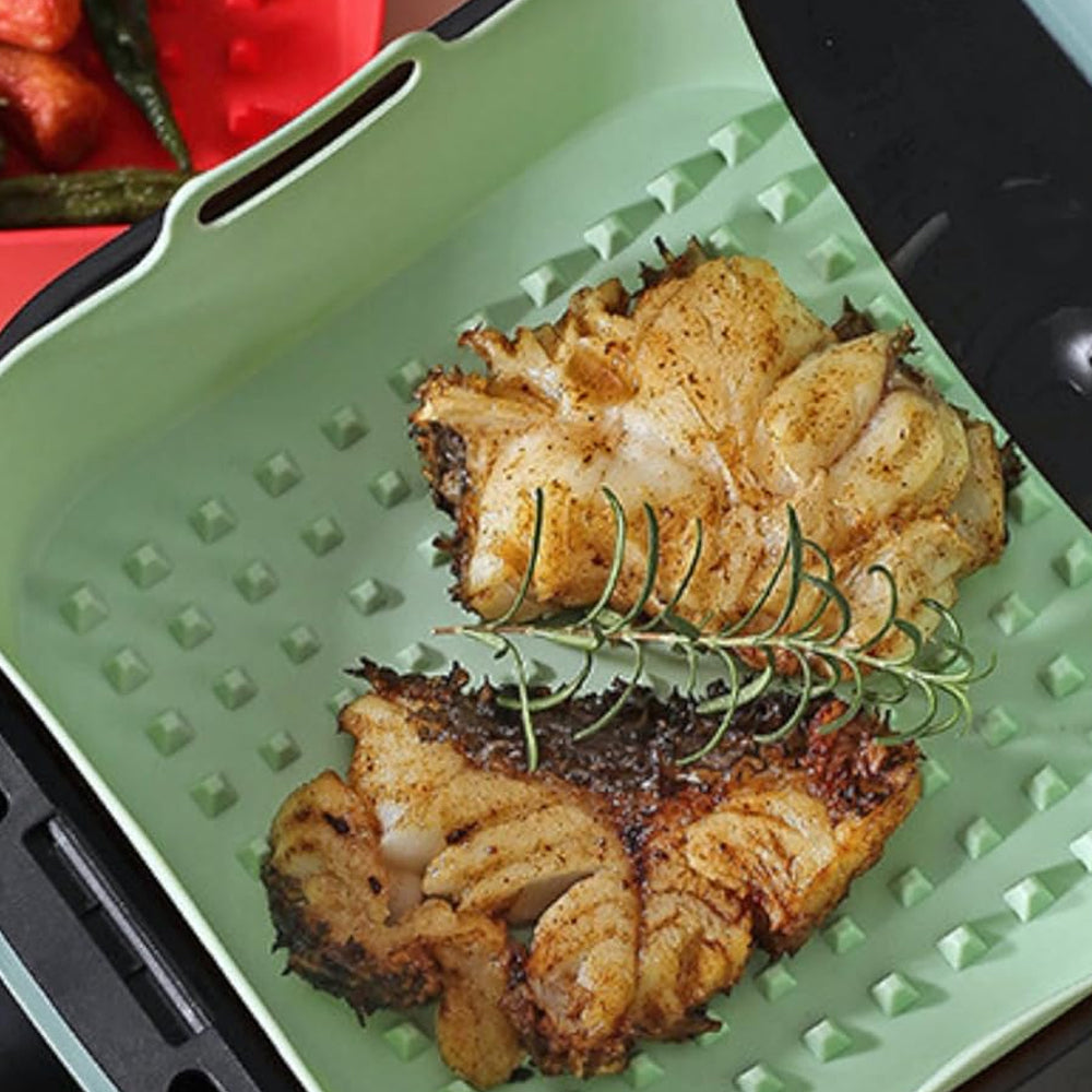 Reusable Round Air Fryer Silicone Liners with Mini Silicone Gloves and 3Pcs Silicone Baking Tools