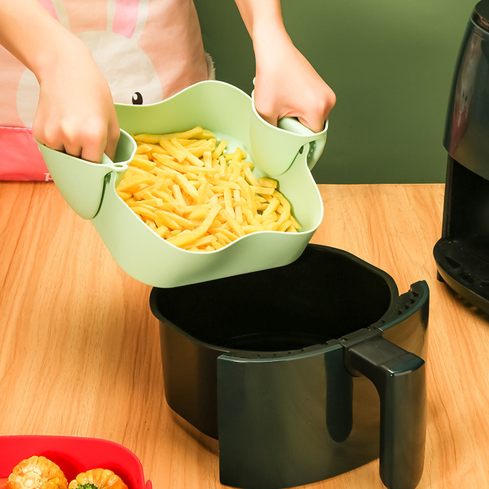 Reusable Round Air Fryer Silicone Liners with Mini Silicone Gloves and 3Pcs Silicone Baking Tools