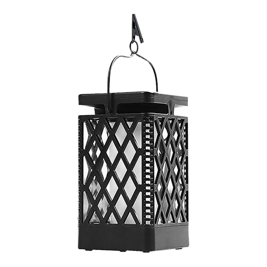 Flickering Flame Diamond Cutout Pattern Decorative Solar Outdoor Lights