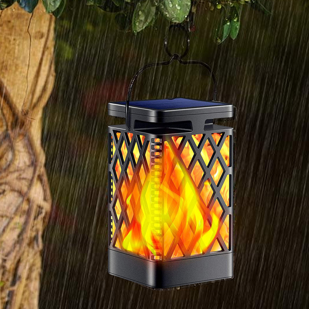 Flickering Flame Diamond Cutout Pattern Decorative Solar Outdoor Lights