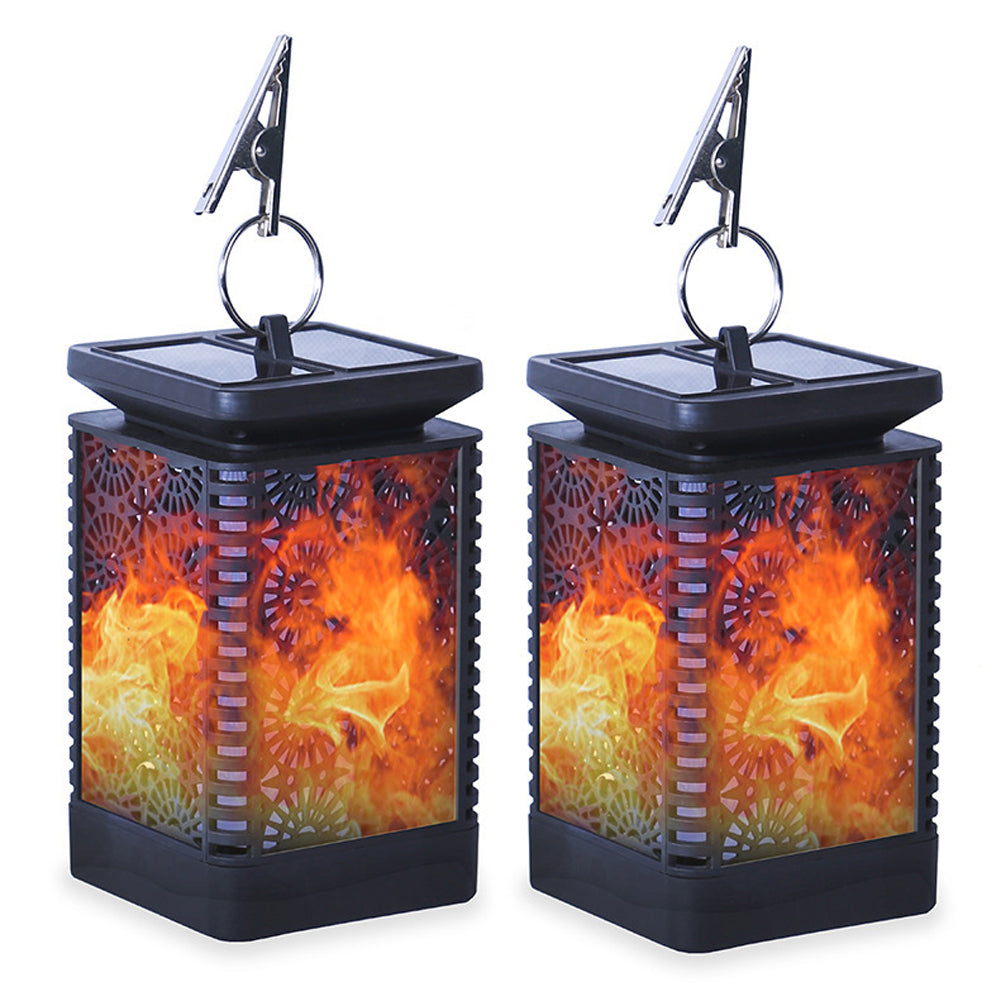 Flickering Flame Diamond Cutout Pattern Decorative Solar Outdoor Lights