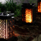 Flickering Flame Diamond Cutout Pattern Decorative Solar Outdoor Lights