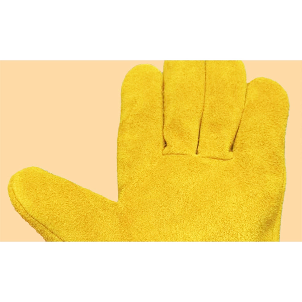 Long Cowhide Gardening Gloves Heavy Duty Thorn Proof Puncture Resistant