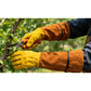 Long Cowhide Gardening Gloves Heavy Duty Thorn Proof Puncture Resistant