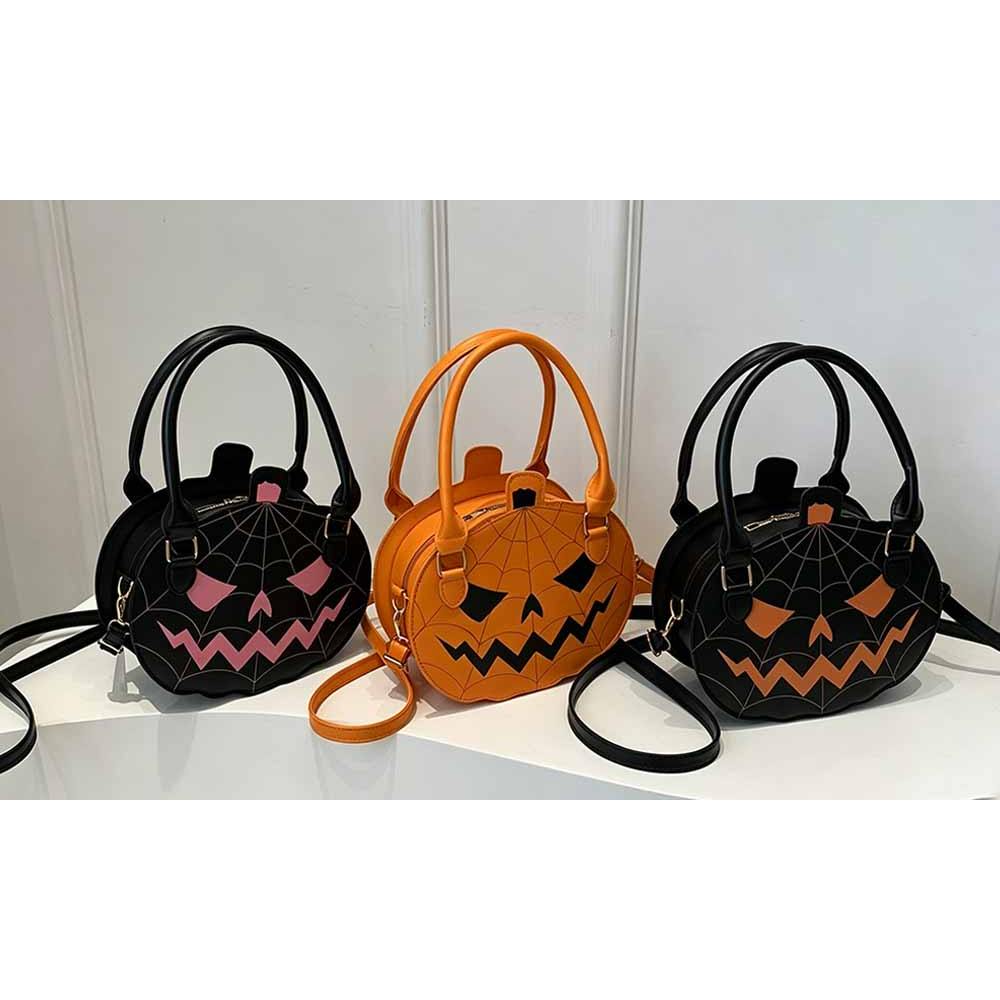 Pumpkin Shaped PU Shoulder Crossbody Bag for Halloween and Everyday Wear
