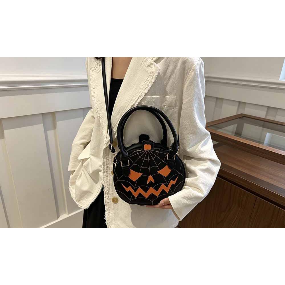 Pumpkin Shaped PU Shoulder Crossbody Bag for Halloween and Everyday Wear