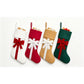 4 PCS Velvet Christmas Stockings with Bows for Fireplace Hanging Decor