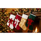4 PCS Velvet Christmas Stockings with Bows for Fireplace Hanging Decor