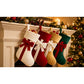4 PCS Velvet Christmas Stockings with Bows for Fireplace Hanging Decor