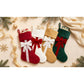 4 PCS Velvet Christmas Stockings with Bows for Fireplace Hanging Decor