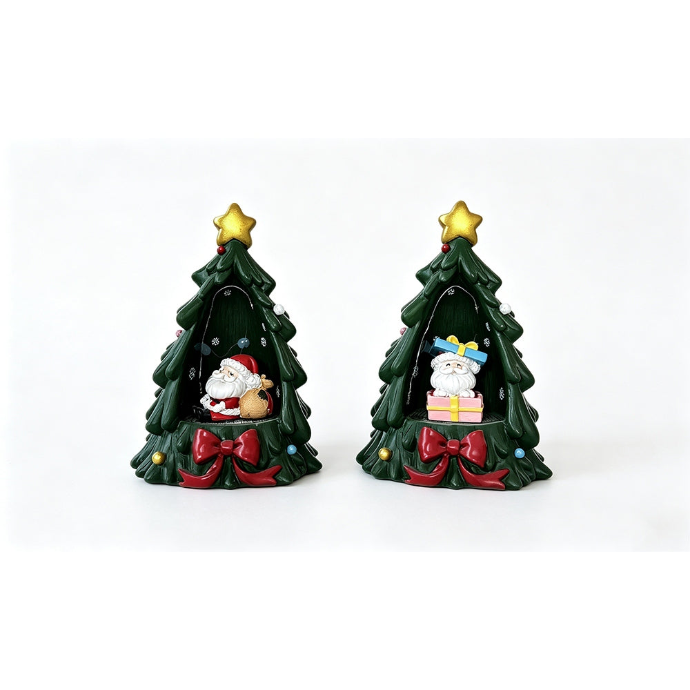 Christmas Tree Resin Ornament for Home Living Room Decoration