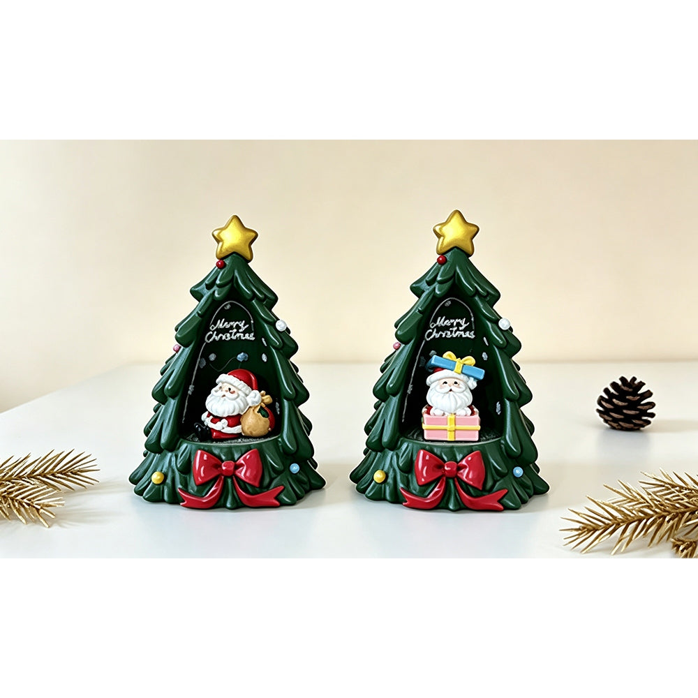 Christmas Tree Resin Ornament for Home Living Room Decoration