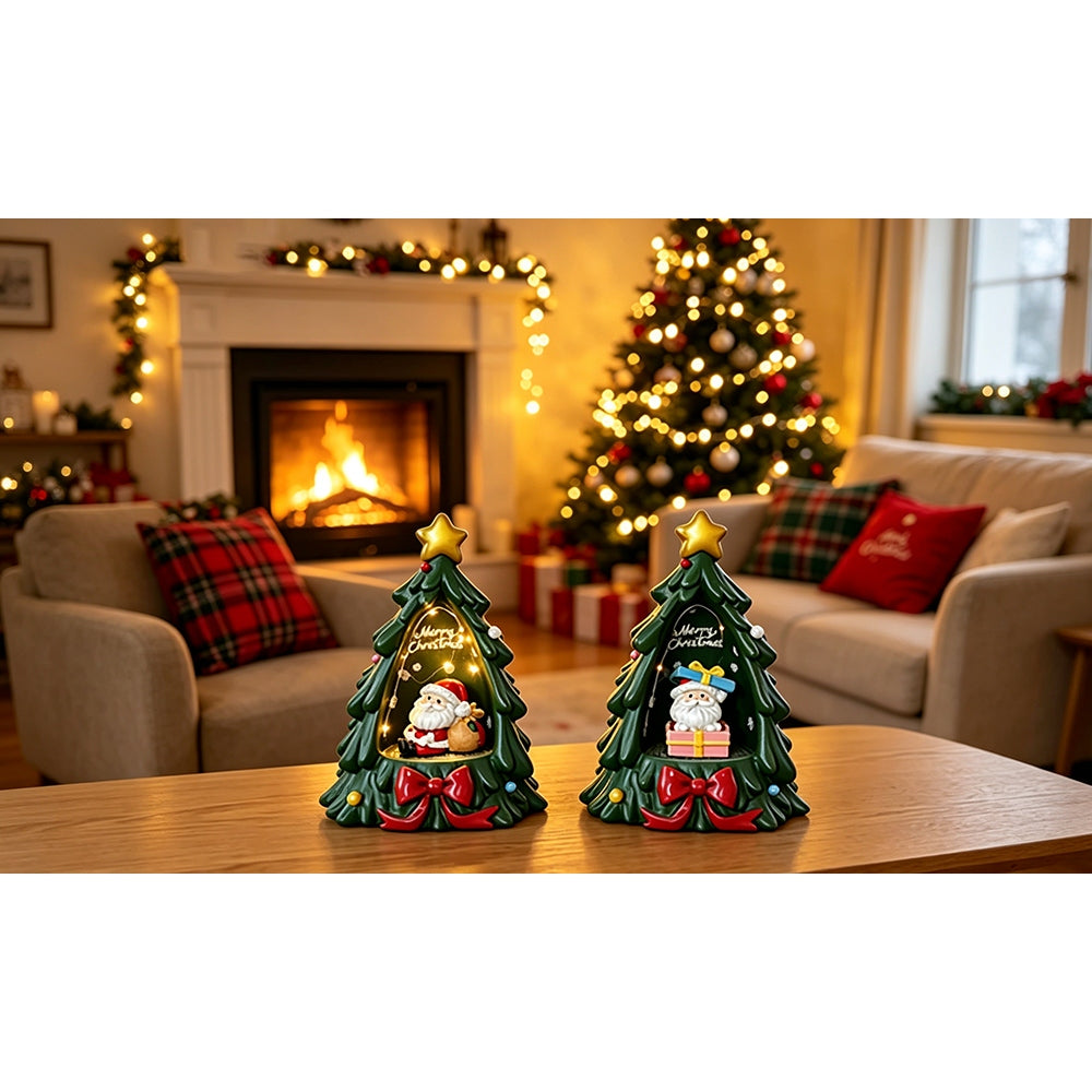 Christmas Tree Resin Ornament for Home Living Room Decoration
