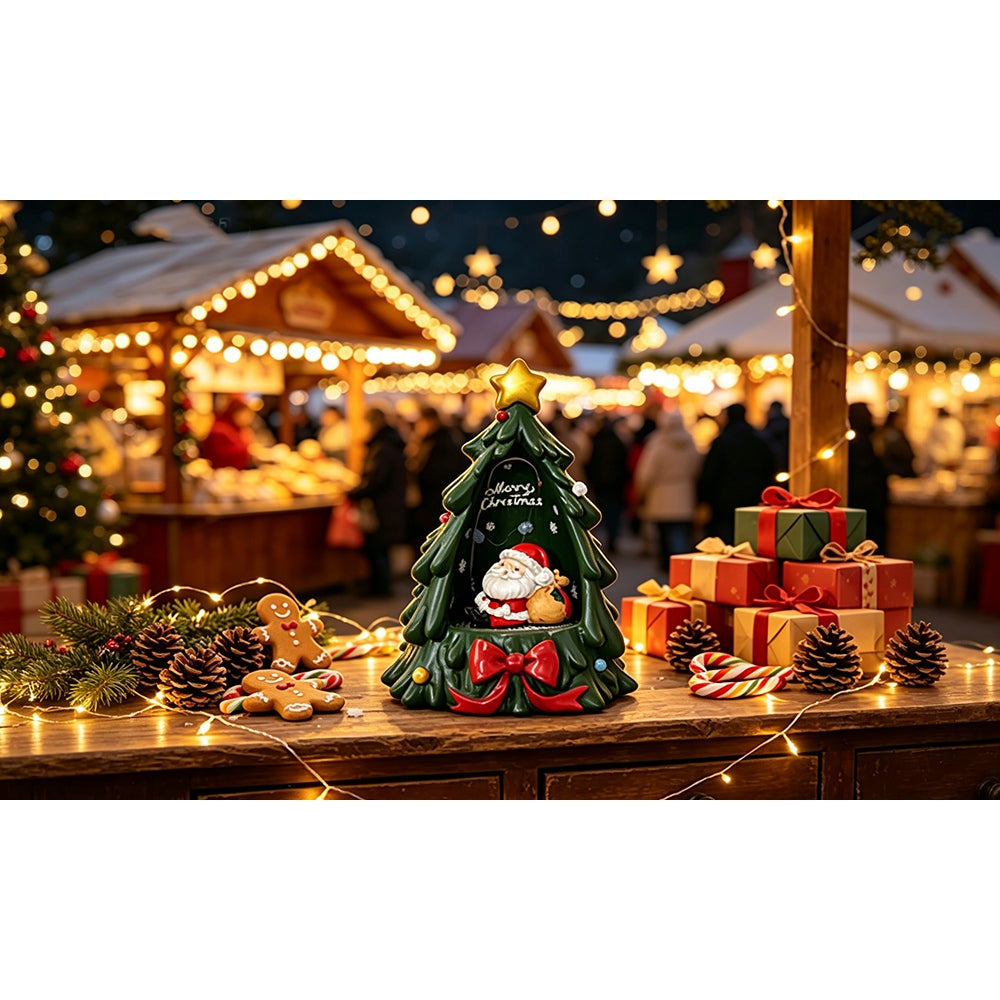 Christmas Tree Resin Ornament for Home Living Room Decoration