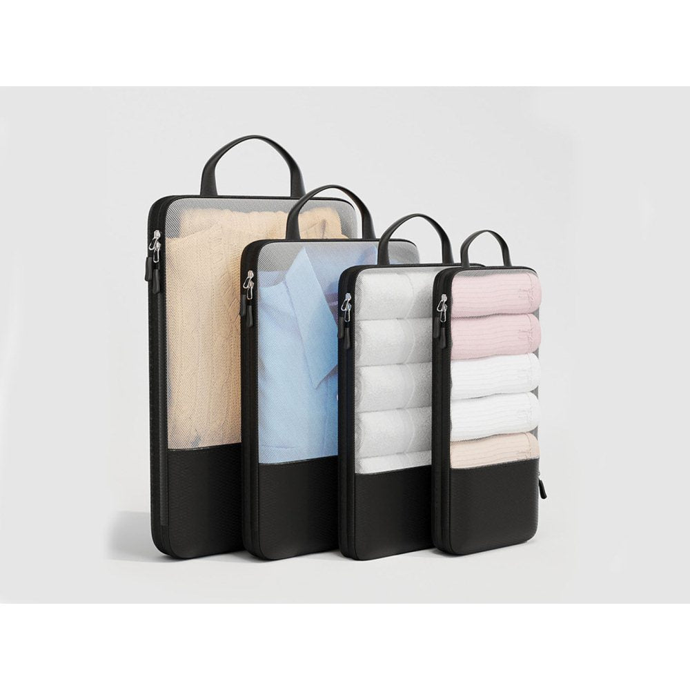 4Pcs Zipper Compression Storage Packing Bags Travel Luggage Organizers