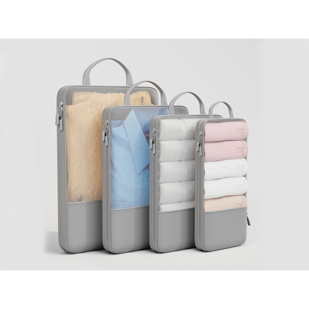 4Pcs Zipper Compression Storage Packing Bags Travel Luggage Organizers