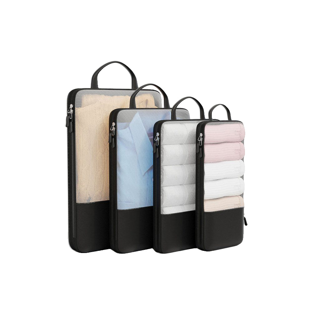 4Pcs Zipper Compression Storage Packing Bags Travel Luggage Organizers