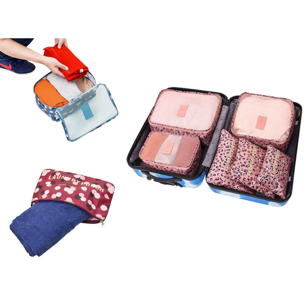 6Pcs Travel Storage Bag Set for Clothes Tidy Organizer for Suitcase