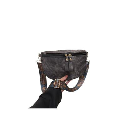 Stylish Hobo Solid Color PU Leather Satchel Wide Strap Chest Bag