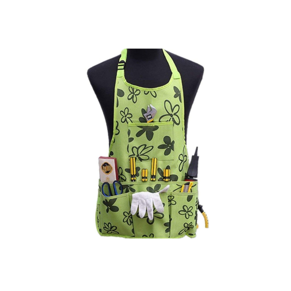 Oxford Cloth Gardening Apron with 14 Pockets and Adjustable Strap
