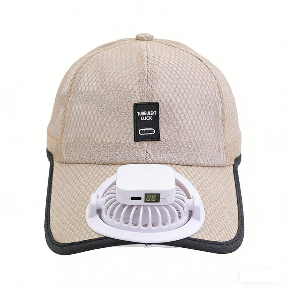 Solar and USB Rechargeable Baseball Hat with Built-in Fan