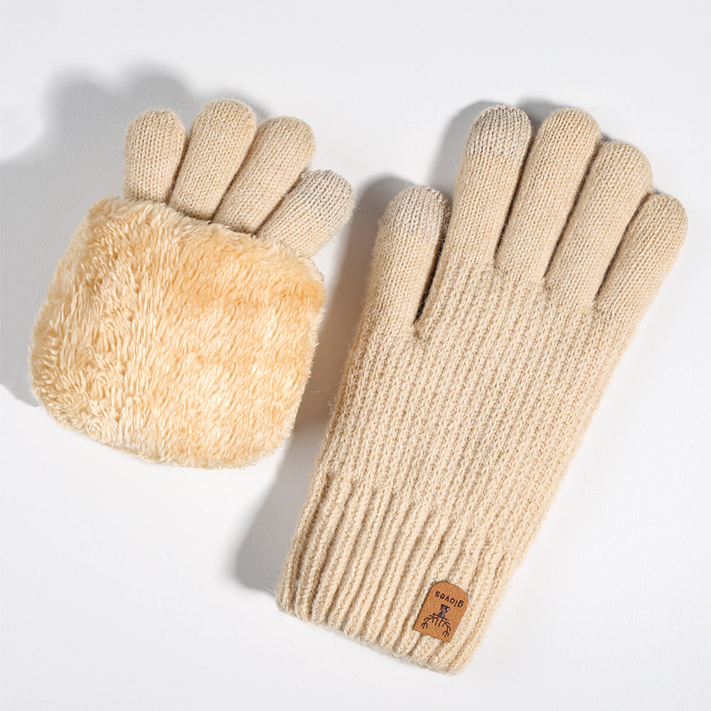 Full Finger Gloves Winter Touchscreen Plus Fleece Warm Gloves